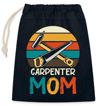 Outil rétro Carpenter Mother - Sac cadeau en coton avec cordon (25 x 30 cm) - bleu marine - Devant