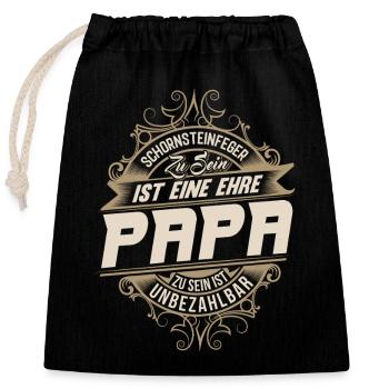 Schornsteinfeger Papa - Verschließbarer Geschenkbeutel aus Baumwolle (25x30cm) - Schwarz - Vorne