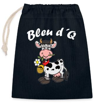 Lustige blöde Kuh Bleu d’Q Cartoon - Verschließbarer Geschenkbeutel aus Baumwolle (25x30cm) - Navy - Vorne