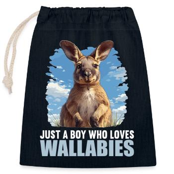Wallabies Wallaby - Closable cotton gift bag (25x30cm) - navy - Front