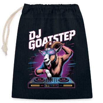 DJ GOATSTEP Rave Electro Ziege DJ Party - Verschließbarer Geschenkbeutel aus Baumwolle (25x30cm) - Navy - Vorne