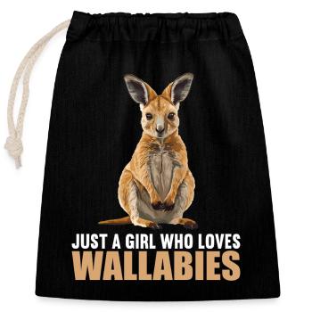Wallabies Wallaby - Closable cotton gift bag (25x30cm) - black - Front