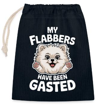  My Flabbers Have Been Gasted Pomeranian Hund Meme - Verschließbarer Geschenkbeutel aus Baumwolle (25x30cm) - Navy - Vorne