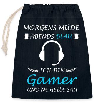 Gamer Nerd Console Gamer Gamer Gaming - Closable cotton gift bag (25x30cm) - navy - Front