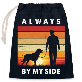 Rottweiler Toujours À Mes Côtés Walkie Rétro - Sac cadeau en coton avec cordon (25 x 30 cm) - bleu marine - Devant
