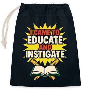 Dirty Teacher Naughty Humor Nsfw Rude - Closable cotton gift bag (25x30cm) - navy - Front