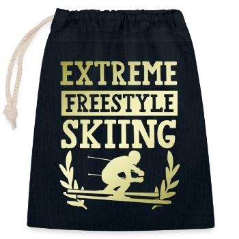 Freestyle Skiing - Closable cotton gift bag (25x30cm) - navy - Front