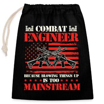 Blague sur l’ingénieur de combat qui fait exploser les choses - Sac cadeau en coton avec cordon (25 x 30 cm) - noir - Devant