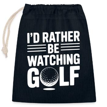 Ich schaue lieber Golf - Verschließbarer Geschenkbeutel aus Baumwolle (25x30cm) - Navy - Vorne