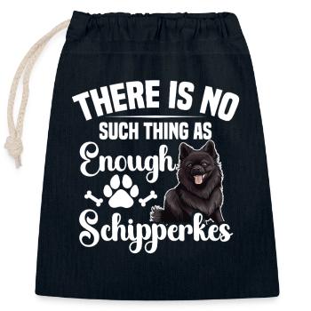 Il n’y a pas assez de Schipperkes - Sac cadeau en coton avec cordon (25 x 30 cm) - bleu marine - Devant