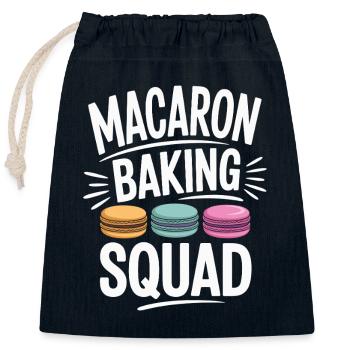 Macaron French Desserts - Closable cotton gift bag (25x30cm) - navy - Front