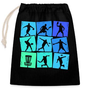 Disc Golf Discgolf Kinder Männer Jungen  - Verschließbarer Geschenkbeutel aus Baumwolle (25x30cm) - Schwarz - Vorne