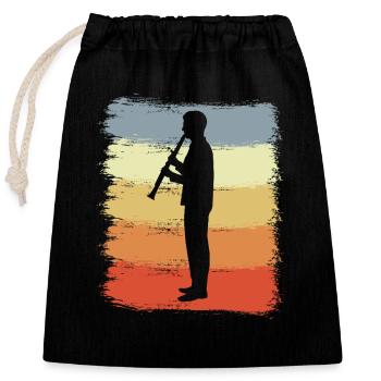 Croquis de clarinettiste vintage - Sac cadeau en coton avec cordon (25 x 30 cm) - noir - Devant