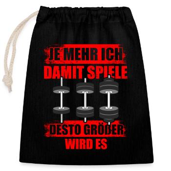 The more bodybuilding bodybuilders gym weight training - Closable cotton gift bag (25x30cm) - black - Front