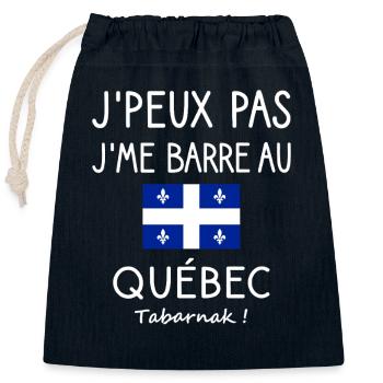 I can't I leave in Quebec frankophoner Humor - Verschließbarer Geschenkbeutel aus Baumwolle (25x30cm) - Navy - Vorne