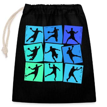 Handball Handball Players Handball Players Children Boys - Closable cotton gift bag (25x30cm) - black - Front