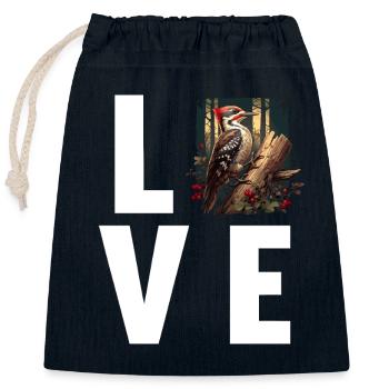 Pic Pic - Sac cadeau en coton avec cordon (25 x 30 cm) - bleu marine - Devant