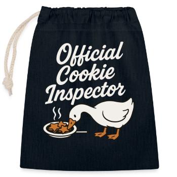 Offizieller Cookie Inspector Gans Weihnachten Lustig - Verschließbarer Geschenkbeutel aus Baumwolle (25x30cm) - Navy - Vorne