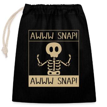 Fracture du bras Fracture osseuse du squelette d’Halloween - Sac cadeau en coton avec cordon (25 x 30 cm) - noir - Devant