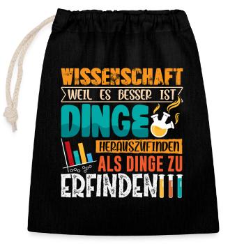 Science Scientist Chemistry - Closable cotton gift bag (25x30cm) - black - Front