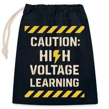 Apprenti électricien, étudiant dans le métier d’électricien - Sac cadeau en coton avec cordon (25 x 30 cm) - bleu marine - Devant