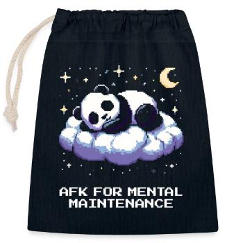 AFK pour le maintien mental | Prendre soin de soi, pause - Sac cadeau en coton avec cordon (25 x 30 cm) - bleu marine - Devant