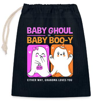 Halloween Gender Reveal - Verschließbarer Geschenkbeutel aus Baumwolle (25x30cm) - Navy - Vorne