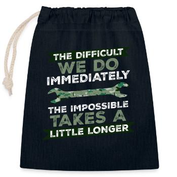 Military Mechanic - Closable cotton gift bag (25x30cm) - navy - Front