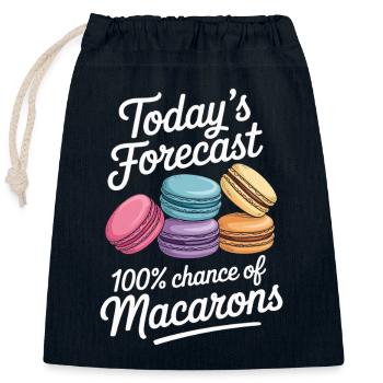 Macaron French Desserts - Closable cotton gift bag (25x30cm) - navy - Front