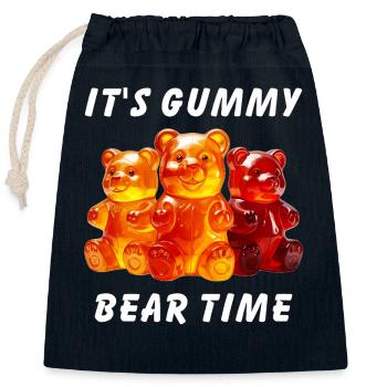 IT'S GUMMY BEAR TIME - Closable cotton gift bag (25x30cm) - navy - Front