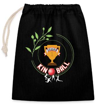 Kinball Winner Tournament Championship - Closable cotton gift bag (25x30cm) - black - Front