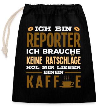 Investigativer Reporter Journalist Ratschlag - Verschließbarer Geschenkbeutel aus Baumwolle (25x30cm) - Schwarz - Vorne