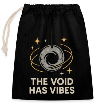 Nothing Matters Nihilism Absurd Humor - Closable cotton gift bag (25x30cm) - black - Front