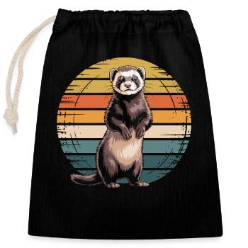 Ferret - Closable cotton gift bag (25x30cm) - black - Front