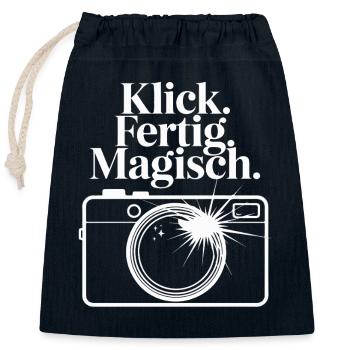 Klick Fertig Magisch Retro-kamera-enthusiasten - Verschließbarer Geschenkbeutel aus Baumwolle (25x30cm) - Navy - Vorne