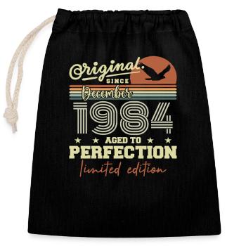 41 Year Anniversary | Original December 1984 - Closable cotton gift bag (25x30cm) - black - Front