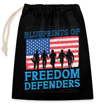 Plans de mécanique militaire des défenseurs de la liberté - Sac cadeau en coton avec cordon (25 x 30 cm) - noir - Devant