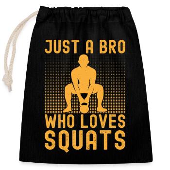 Fanatiques de fitness Bro qui aime les squats Calisthenics - Sac cadeau en coton avec cordon (25 x 30 cm) - noir - Devant