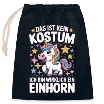 Das Ist Kein Kostum Ich Bin Wirklich Ein Einhorn - Verschließbarer Geschenkbeutel aus Baumwolle (25x30cm) - Navy - Vorne