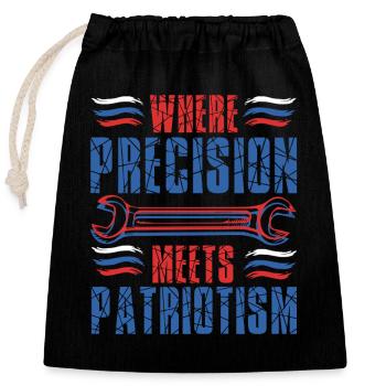 Military Mechanic - Closable cotton gift bag (25x30cm) - black - Front