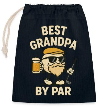 Bester Opa Nach Par Lustiger Golf Vatertagsliebhaber - Verschließbarer Geschenkbeutel aus Baumwolle (25x30cm) - Navy - Vorne