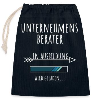 Étudiant en administration des affaires Formation Profession Consultant en gestion - Sac cadeau en coton avec cordon (25 x 30 cm) - bleu marine - Devant