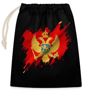 Flagge Montenegros, Rissen-Stil - Verschließbarer Geschenkbeutel aus Baumwolle (25x30cm) - Schwarz - Vorne