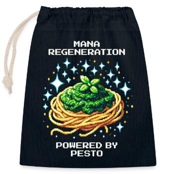 Mana Regeneration | Powered by Pesto - Verschließbarer Geschenkbeutel aus Baumwolle (25x30cm) - Navy - Vorne