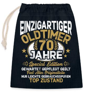 70 Years Unique Classic 70th Birthday - Closable cotton gift bag (25x30cm) - navy - Front