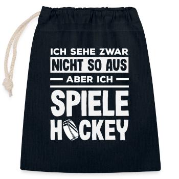 Lustiges Hockey Hockeyspieler Geschenk - Verschließbarer Geschenkbeutel aus Baumwolle (25x30cm) - Navy - Vorne
