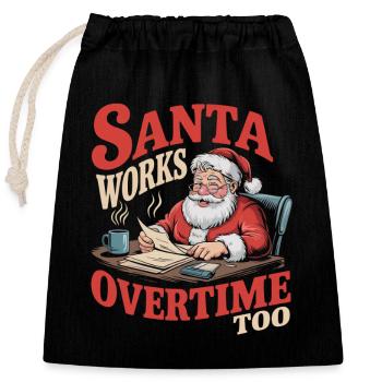 Le stress de Noël au bureau - Sac cadeau en coton avec cordon (25 x 30 cm) - noir - Devant