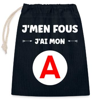 Führerschein-Humor - Verschließbarer Geschenkbeutel aus Baumwolle (25x30cm) - Navy - Vorne
