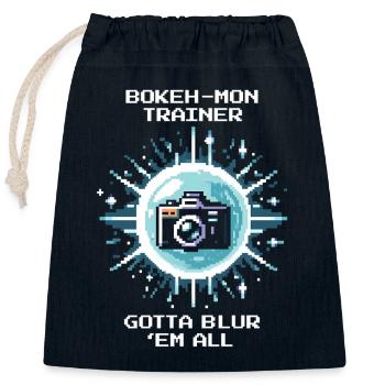 Bokeh Pro | Photography Bokeh Blur - Closable cotton gift bag (25x30cm) - navy - Front