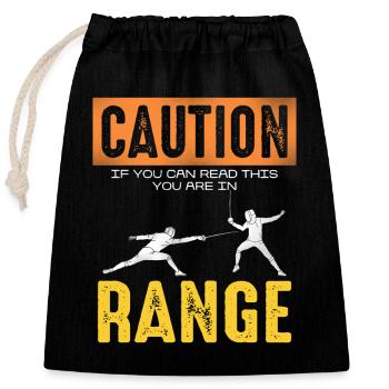 Attention Range Fencing Meme - Closable cotton gift bag (25x30cm) - black - Front